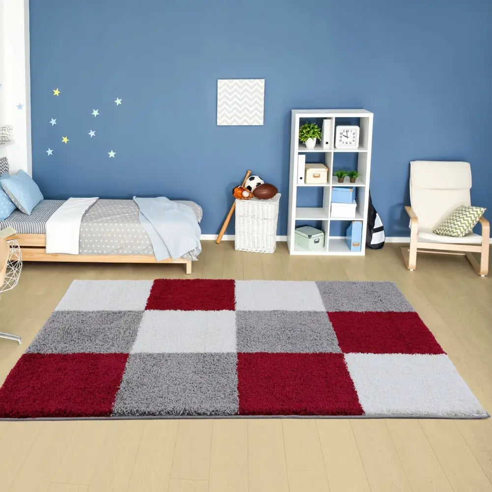 Myshaggy Geometric Red Rug - Rugs