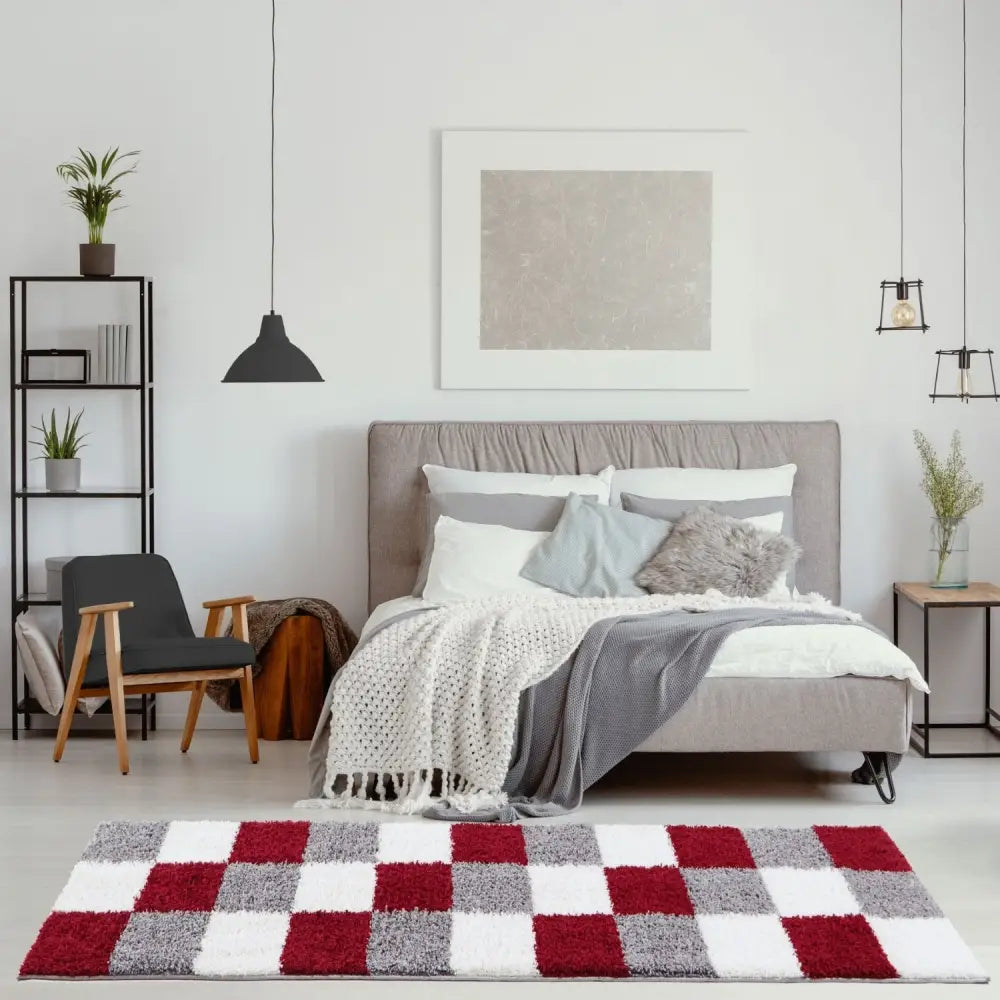 Myshaggy Geometric Red Rug - Rugs