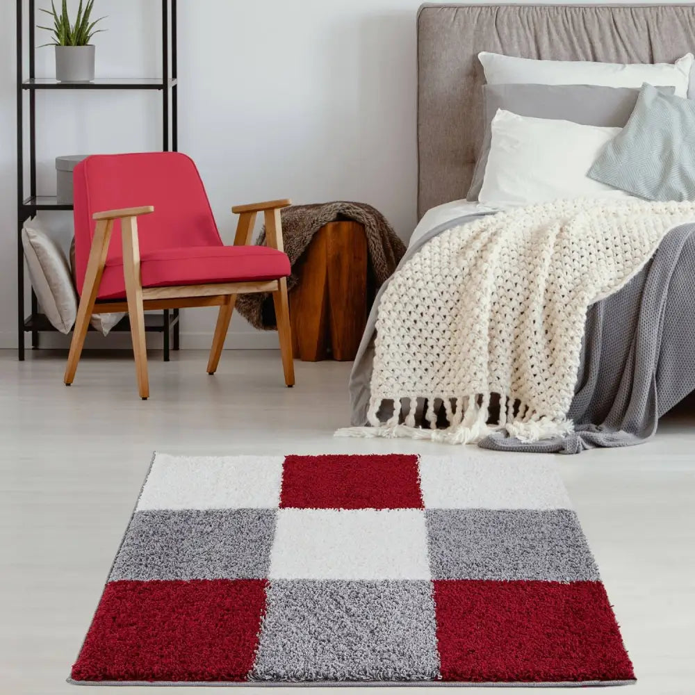 Myshaggy Geometric Red Rug - Rugs