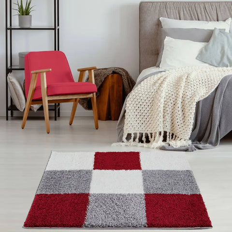Myshaggy Geometric Red Rug - Rugs
