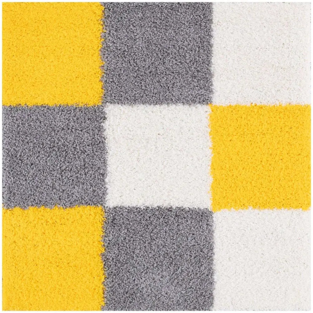 Myshaggy Geometric Yellow Rug - 120X120 cm - Rugs