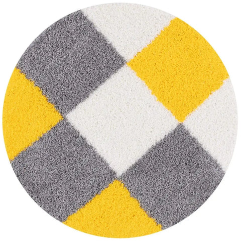 Myshaggy Geometric Yellow Rug - Ø 120 cm - Rugs