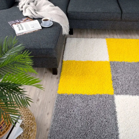 Myshaggy Geometric Yellow Rug - Rugs