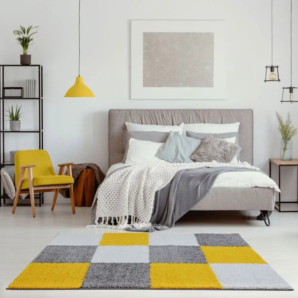 Myshaggy Geometric Yellow Rug - Rugs