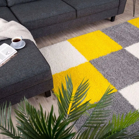 Myshaggy Geometric Yellow Rug - Rugs