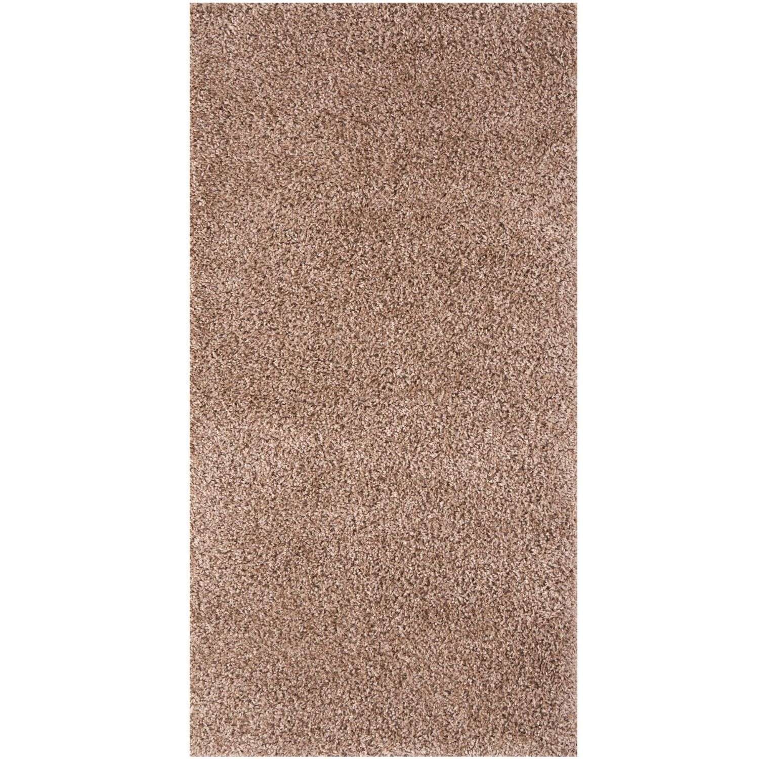 A plush myshaggy solid beige rug with a soft textured surface in warm taupe perfect as a solid beige rug option