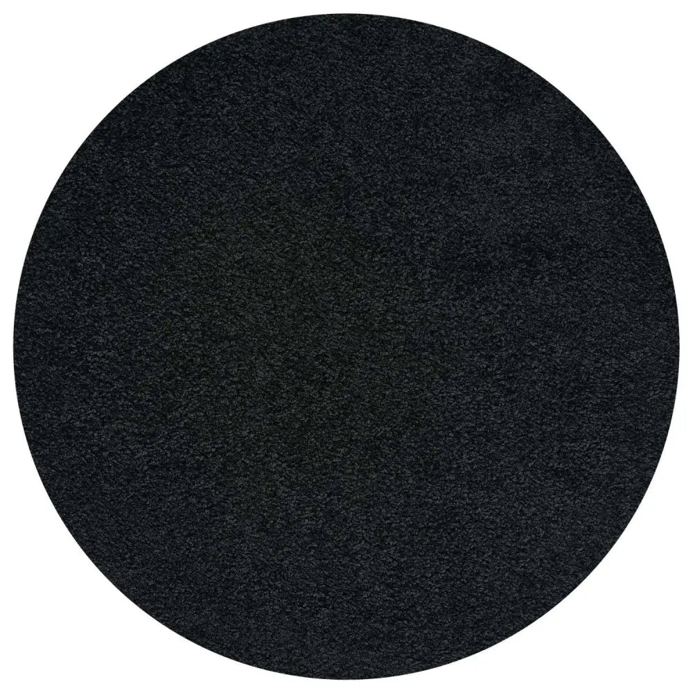 Myshaggy Solid Black Rug - Ø 120 cm - Rugs