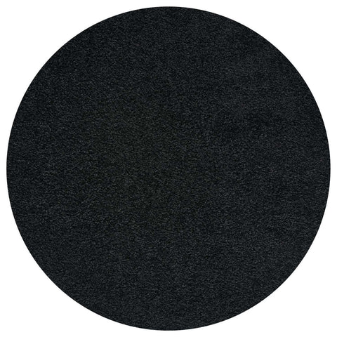 Plush textured black circular rug myshaggy solid black perfect for cozy living spaces solid black rug