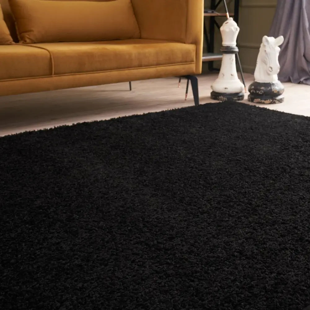 Myshaggy Solid Black Rug - Rugs