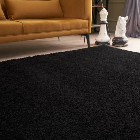 Myshaggy Solid Black Rug - Rugs