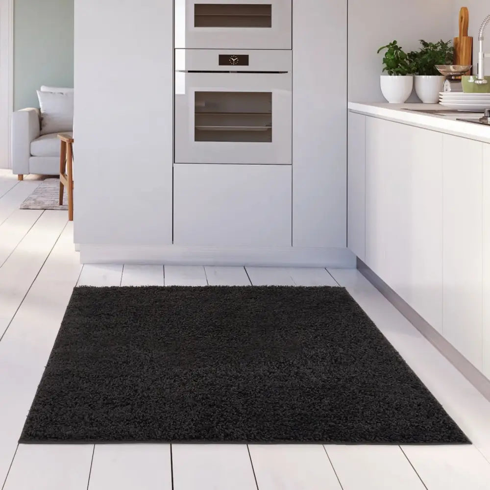 Myshaggy Solid Black Rug - Rugs