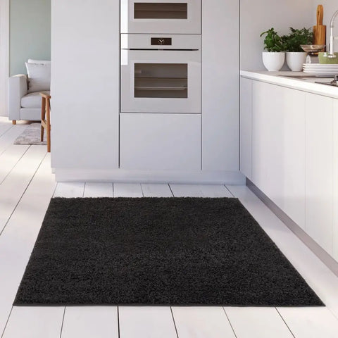 Myshaggy Solid Black Rug - Rugs