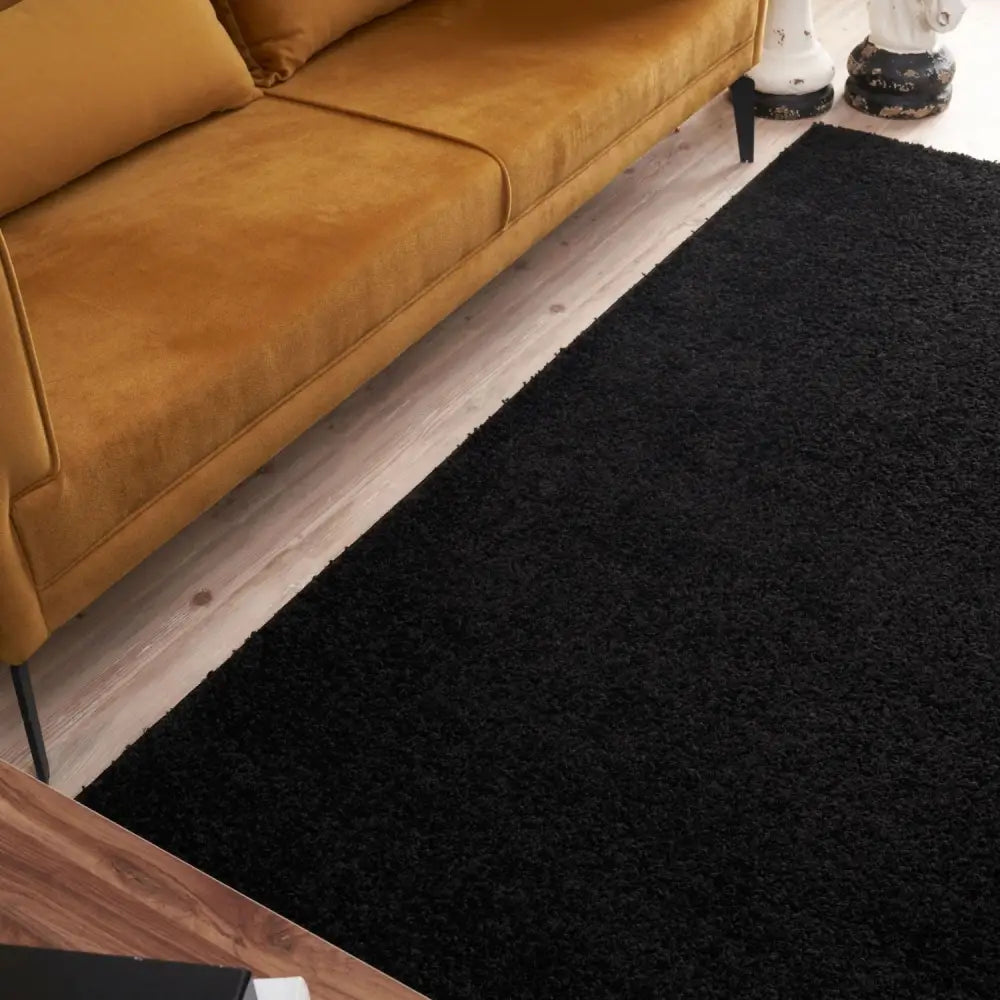 Myshaggy Solid Black Rug - Rugs