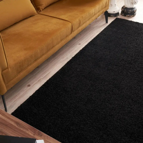 Myshaggy Solid Black Rug - Rugs