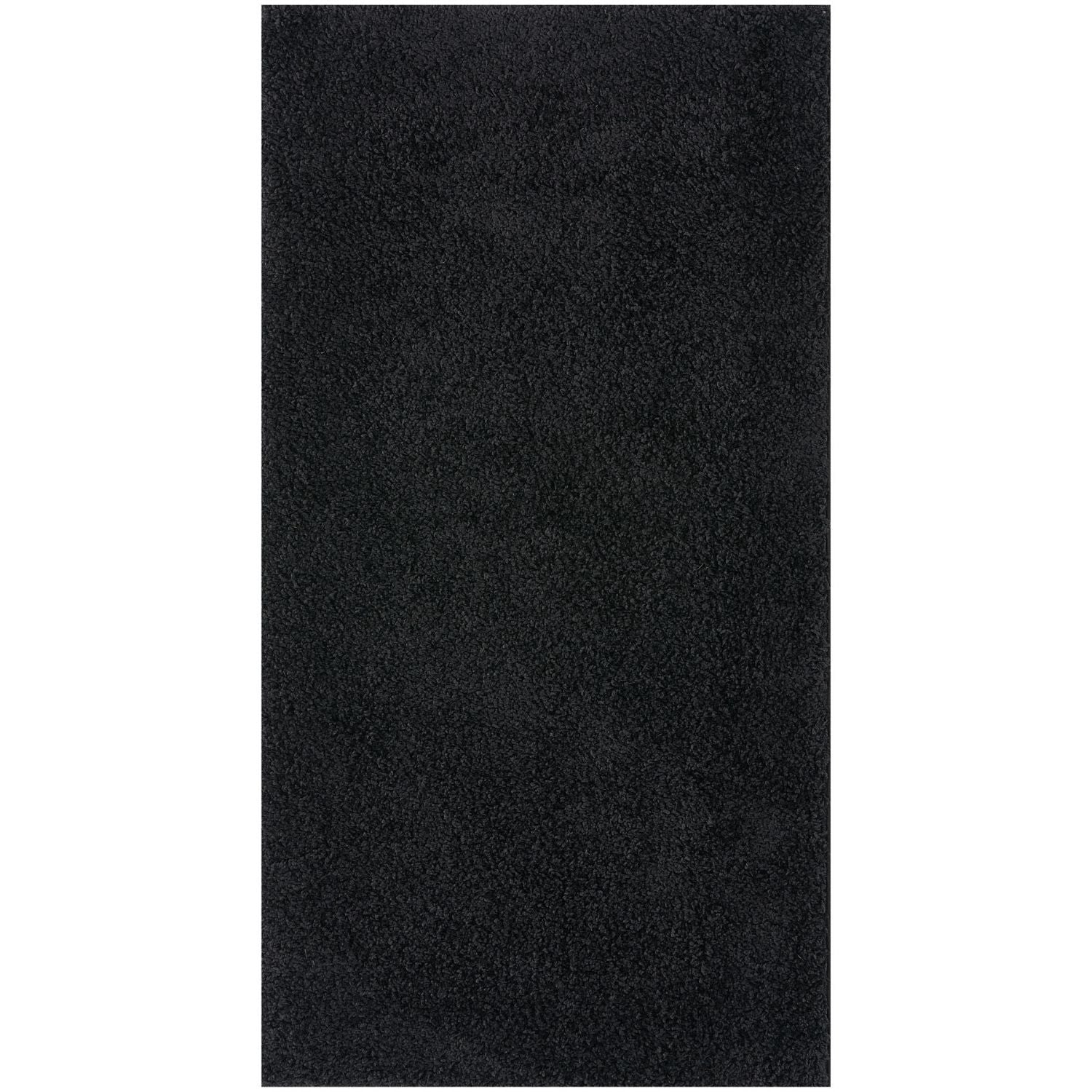 Black rug myshaggy solid black with dense soft plush texture perfect for cozy living spaces solid black rug