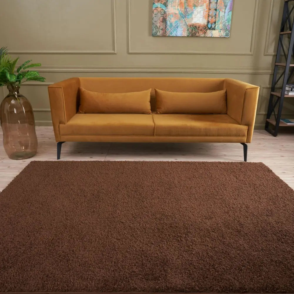 Myshaggy Solid Brown Rug - Rugs