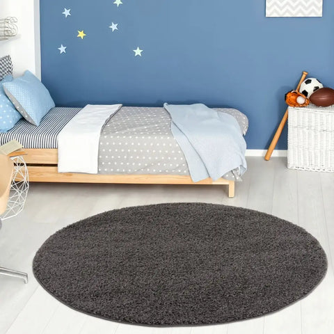 Myshaggy Solid Dark Grey Rug - Rugs