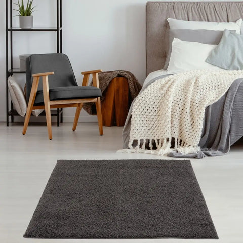 Myshaggy Solid Dark Grey Rug - Rugs