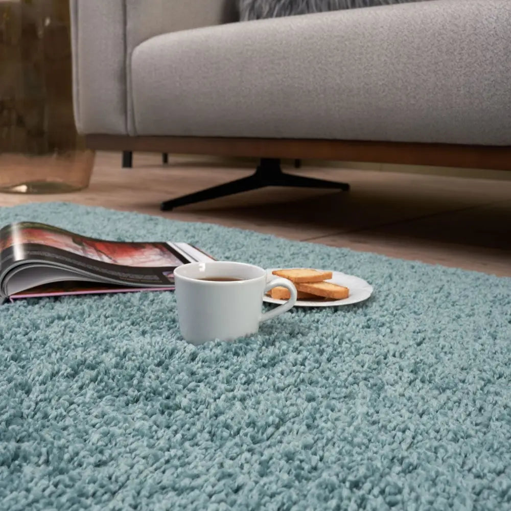 Myshaggy Solid Duck Egg Blue Rug - Rugs
