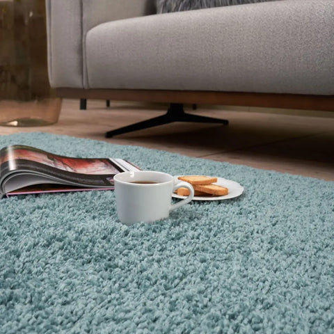 Myshaggy Solid Duck Egg Blue Rug - Rugs
