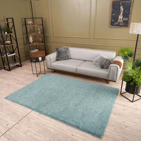 Myshaggy Solid Duck Egg Blue Rug - Rugs