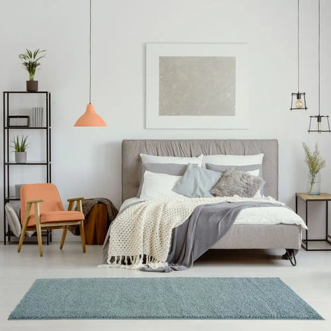 Myshaggy Solid Duck Egg Blue Rug - Rugs