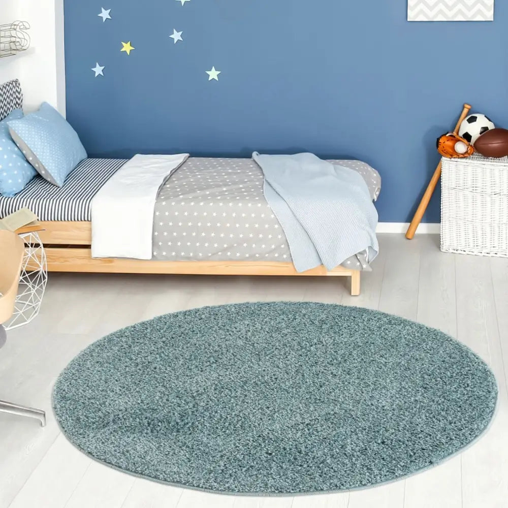Myshaggy Solid Duck Egg Blue Rug - Rugs