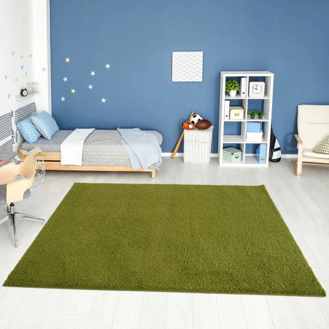 Myshaggy Solid Green Rug - Rugs
