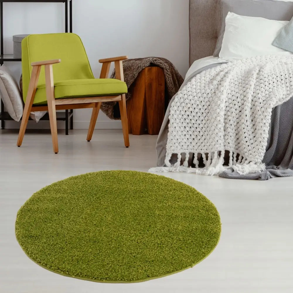 Myshaggy Solid Green Rug - Rugs