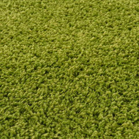Myshaggy solid green plush 30mm pile rug with dense olive green shaggy texture for cozy living spaces