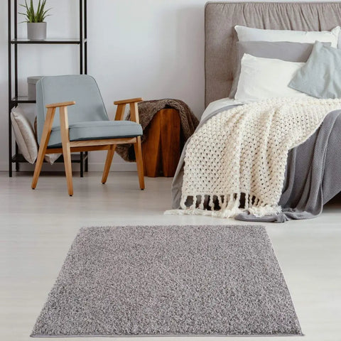 Myshaggy Solid Grey Rug - Rugs