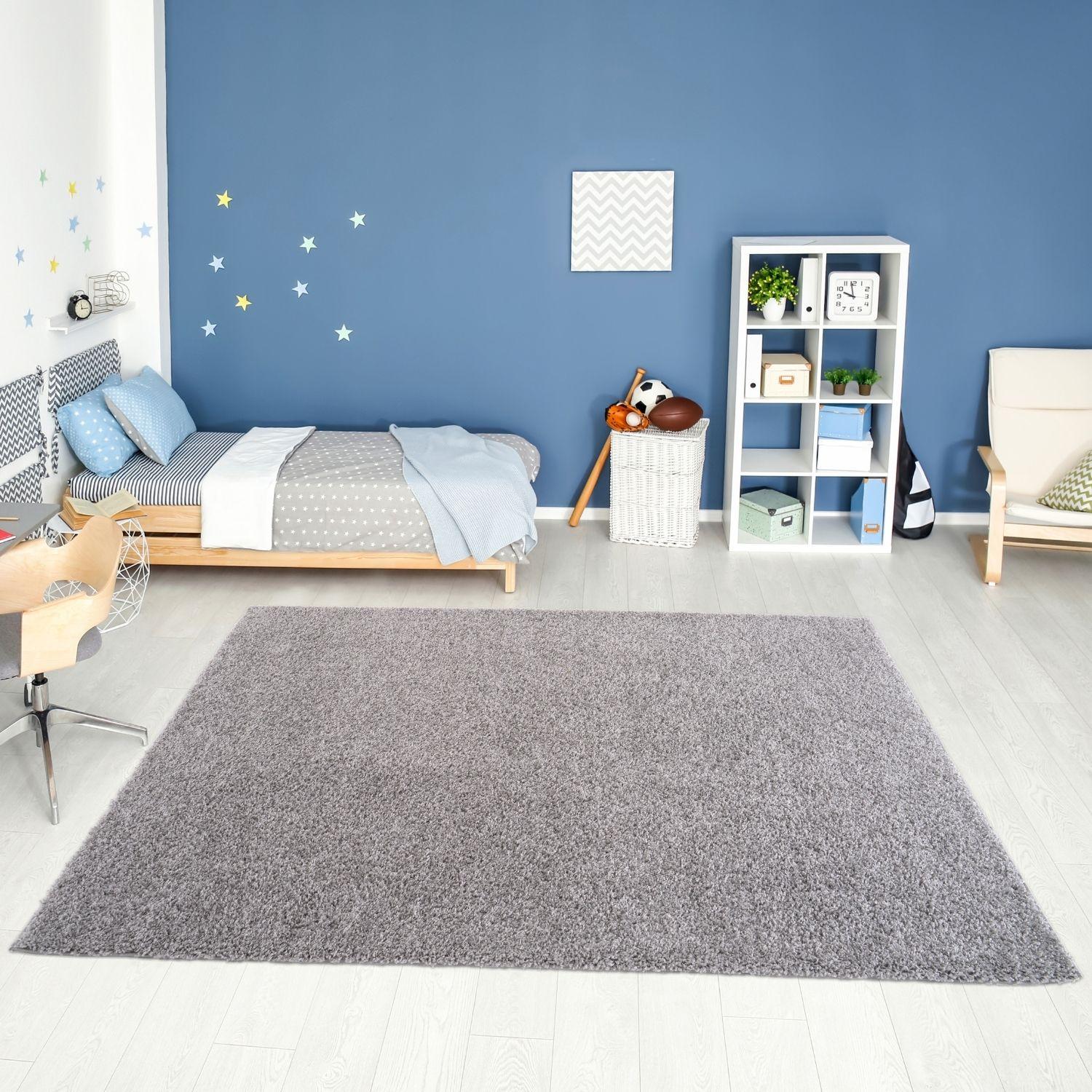Myshaggy solid grey shaggy area rug with soft texture perfect for cozy living spaces solid grey rug