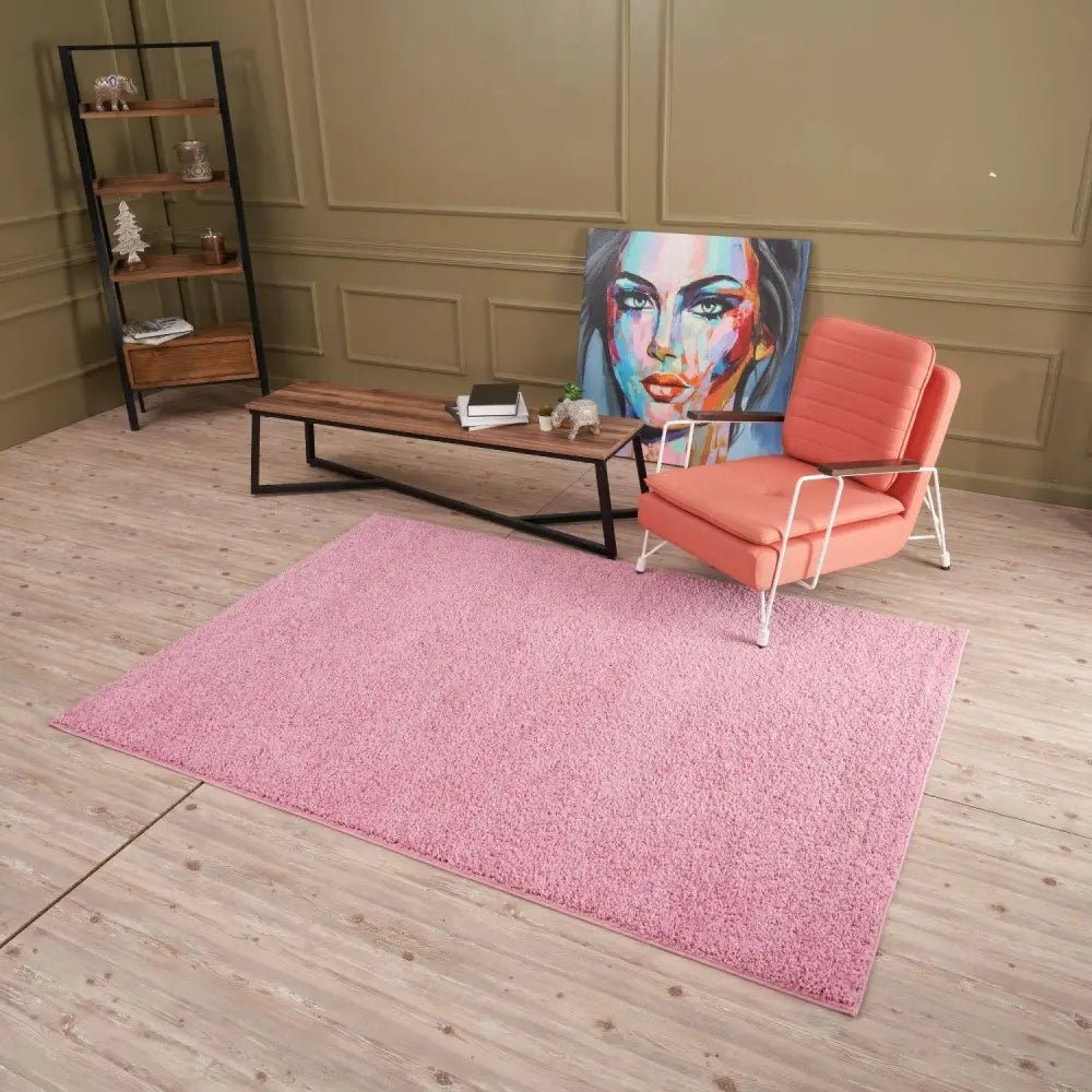 Myshaggy Solid Pink Rug - Rugs