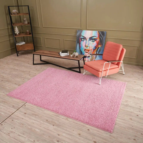 Myshaggy Solid Pink Rug - Rugs