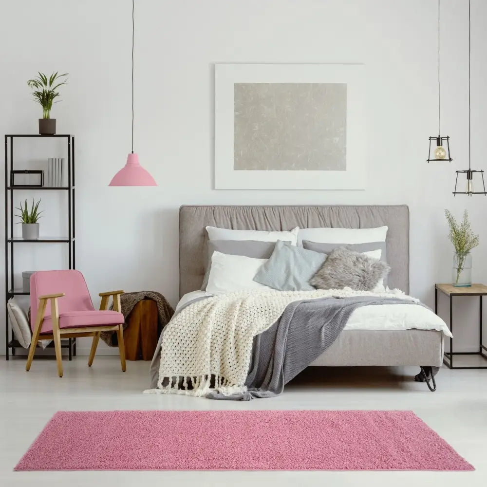 Myshaggy Solid Pink Rug - Rugs