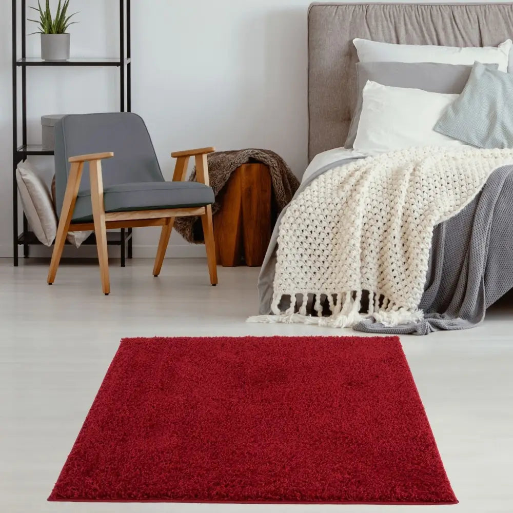 Myshaggy Solid Red Rug - Rugs