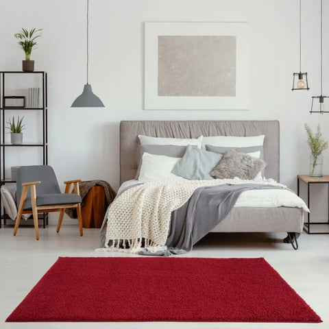 Myshaggy Solid Red Rug - Rugs