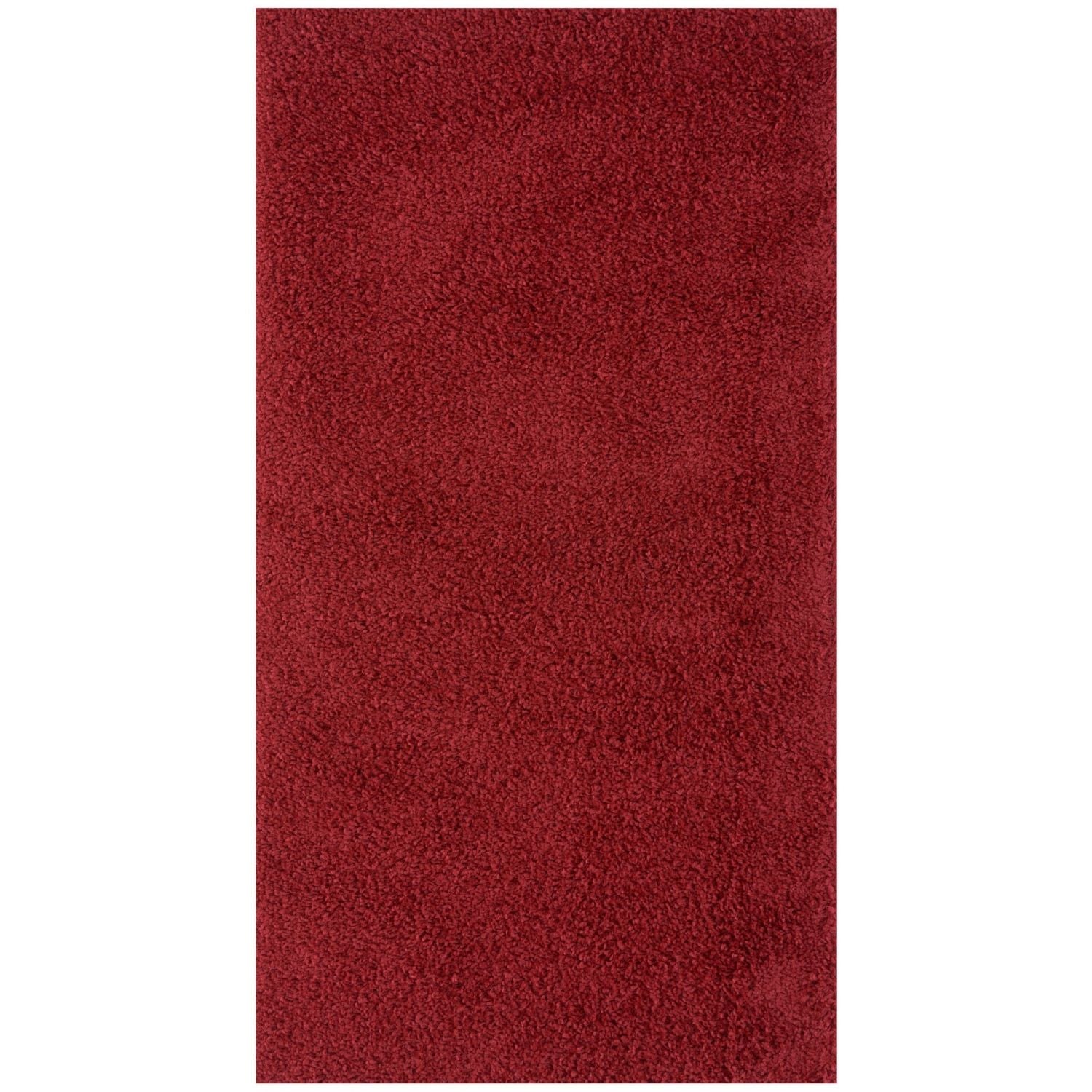 A plush myshaggy solid red rug with dense shaggy texture perfect as a solid red area rug for cozy spaces