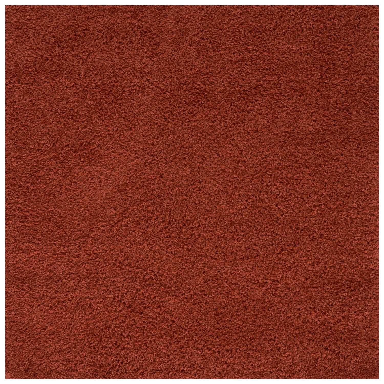 Rich rust-colored plush shag carpet with dense texture in myshaggy solid terra solid terra rug design