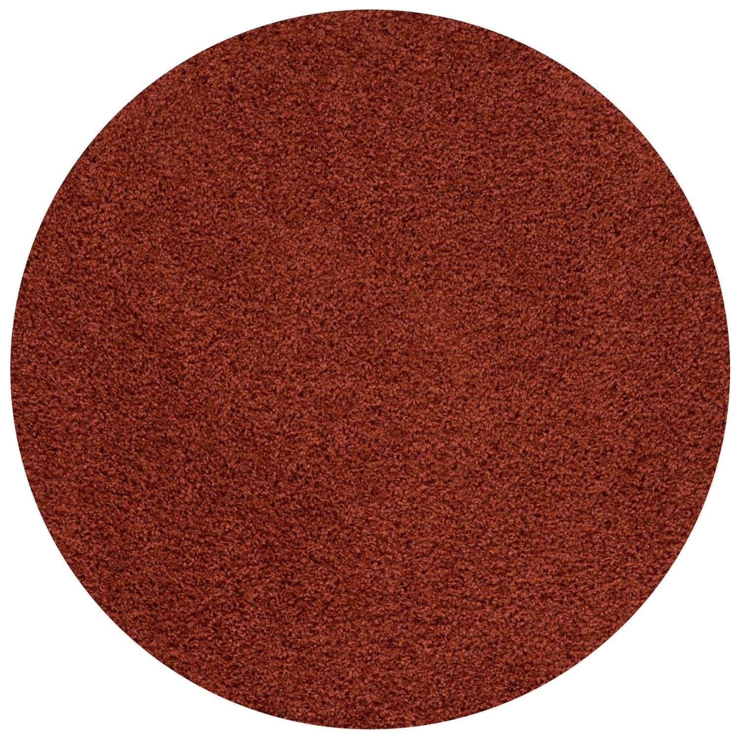A circular textured brown abrasive pad perfect for use with the myshaggy solid terra rug for easy cleaning