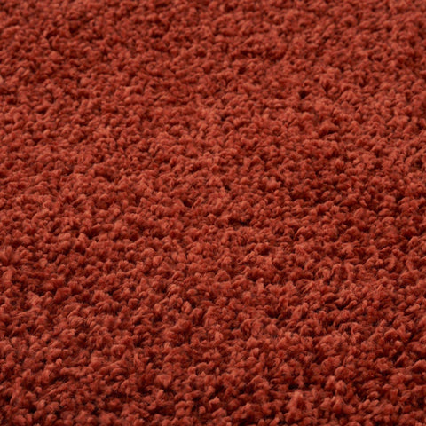 Rich terracotta plush carpet with dense textured pile in myshaggy solid terra solid terra rug design