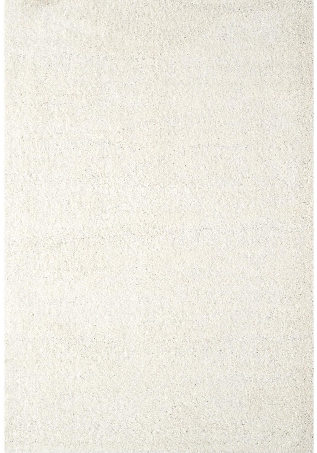Cream-colored plush shag area rug with soft textured surface in myshaggy solid white solid white rug style