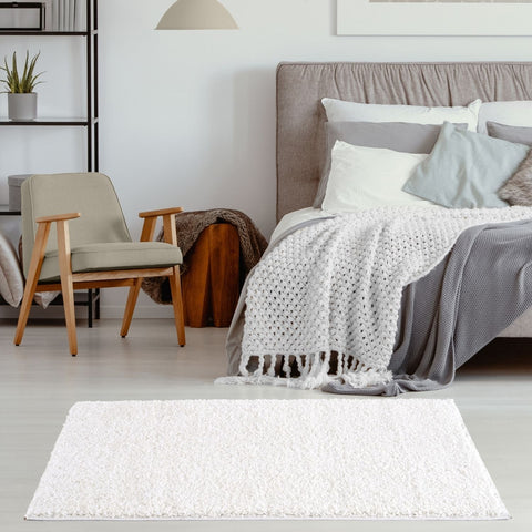 Myshaggy solid white shaggy rug with a plush textured surface perfect for cozy living spaces solid white rug