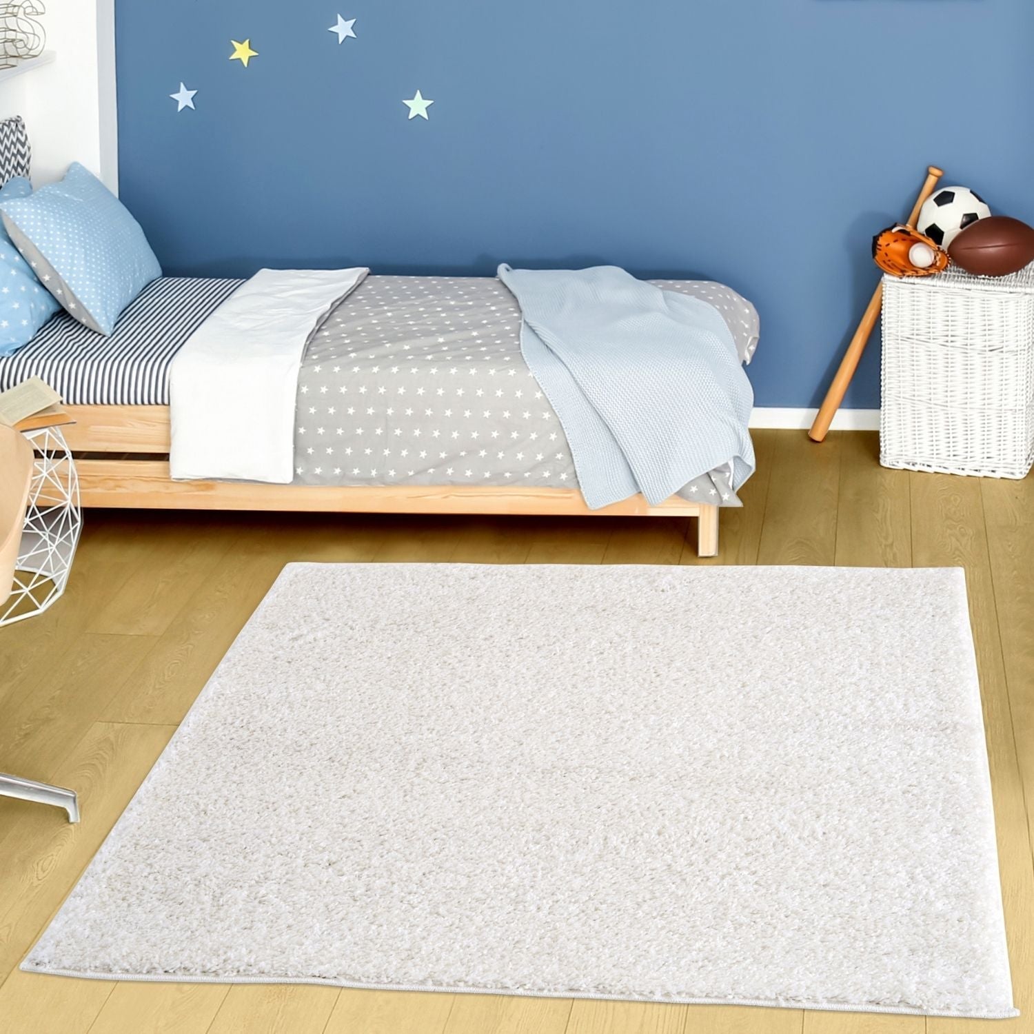 Soft off-white shaggy area rug featuring plush texture from myshaggy solid white collection perfect for cozy spaces