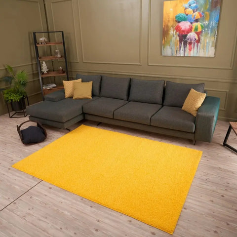 Myshaggy Solid Yellow Rug - Rugs