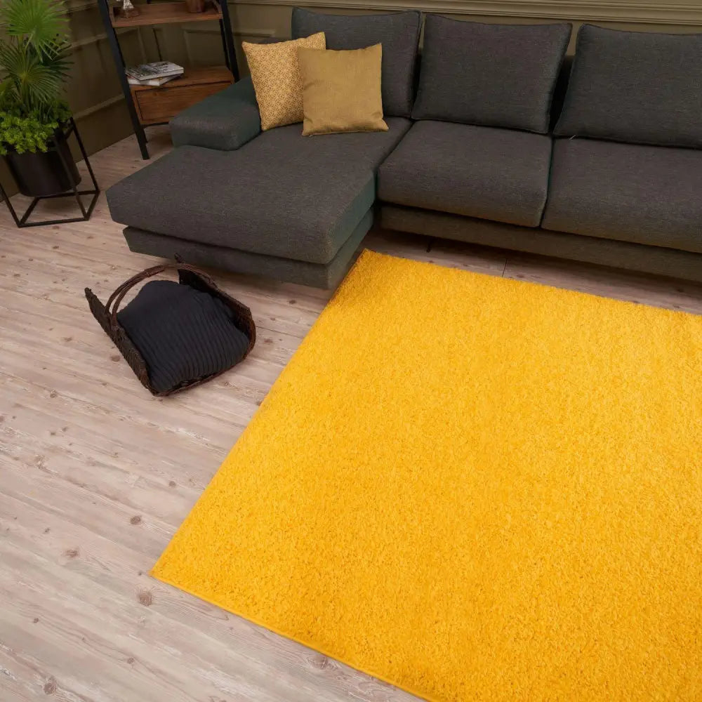 Myshaggy Solid Yellow Rug - Rugs