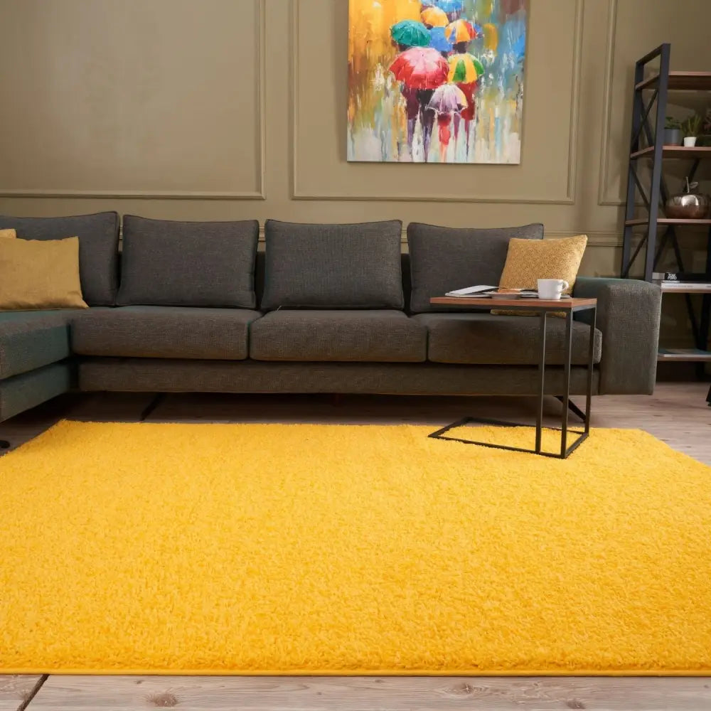 Myshaggy Solid Yellow Rug - Rugs