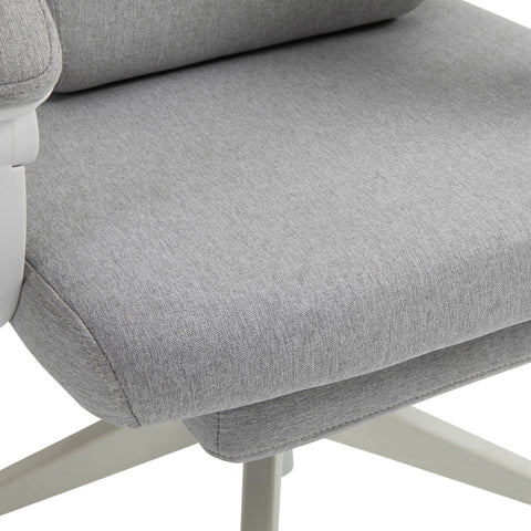 Vinsetto Office Chair, Ergonomic Desk Chair, High Back Fabric Work Chair with 160\'c2\'b0 Reclining Backrest, Retractable Footrest, Neck and Lumbar Pillow for Home and Study, Grey