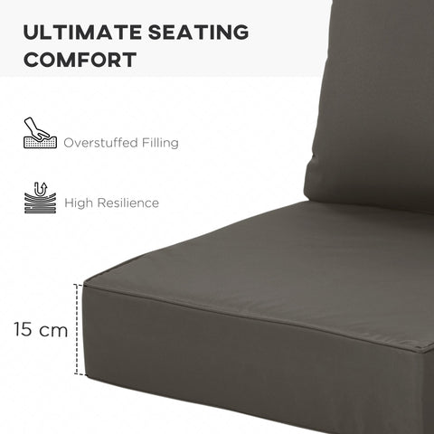 Outsunny Outdoor Seat and Back Cushion Set Patio Deep Seating Chair Replacement Cushion