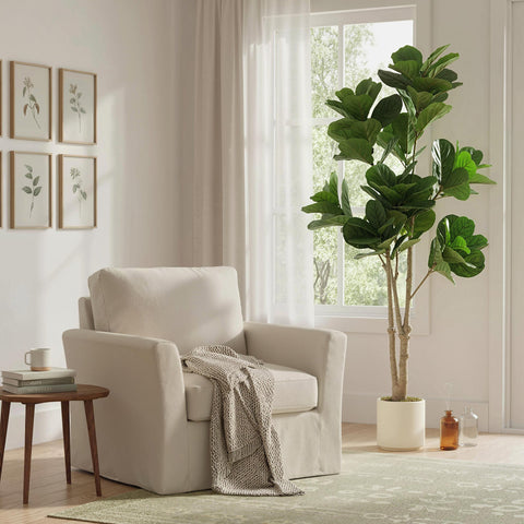 HOMCOM 180cm Artificial Fiddle Leaf Fig Tree - Green